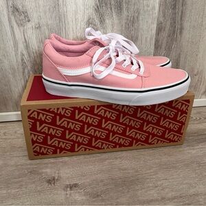 Vans Ward Youth Kids Sneakers Size 6 Canvas Skate Powder Pink White Low Top New